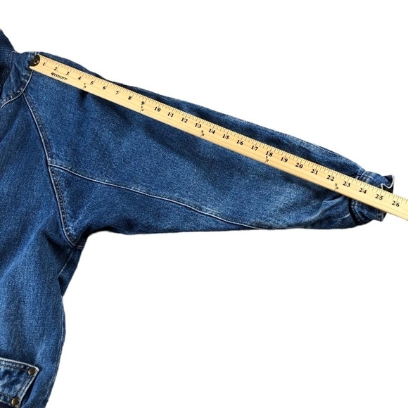 VTG Be In The Current Seen 80s 90s Full Length Lined Denim Trench Retro Vintage - Picture 9 of 9